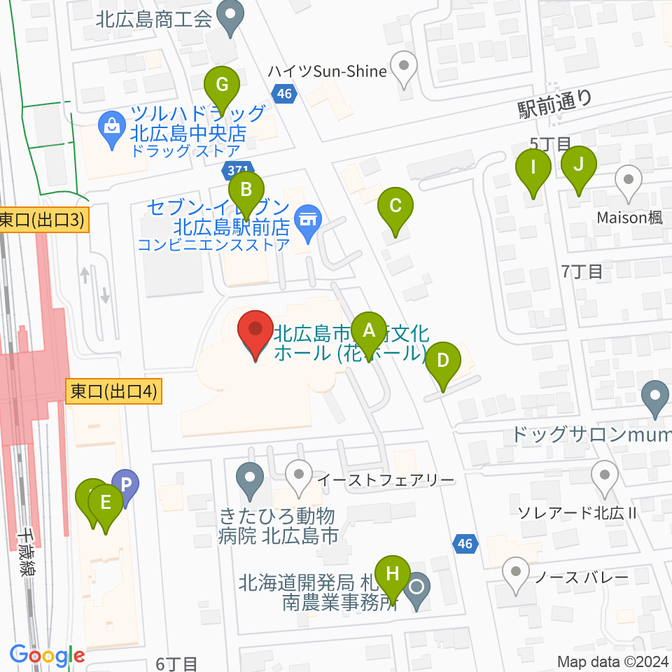 北広島市芸術文化ホール周辺の駐車場・コインパーキング一覧地図