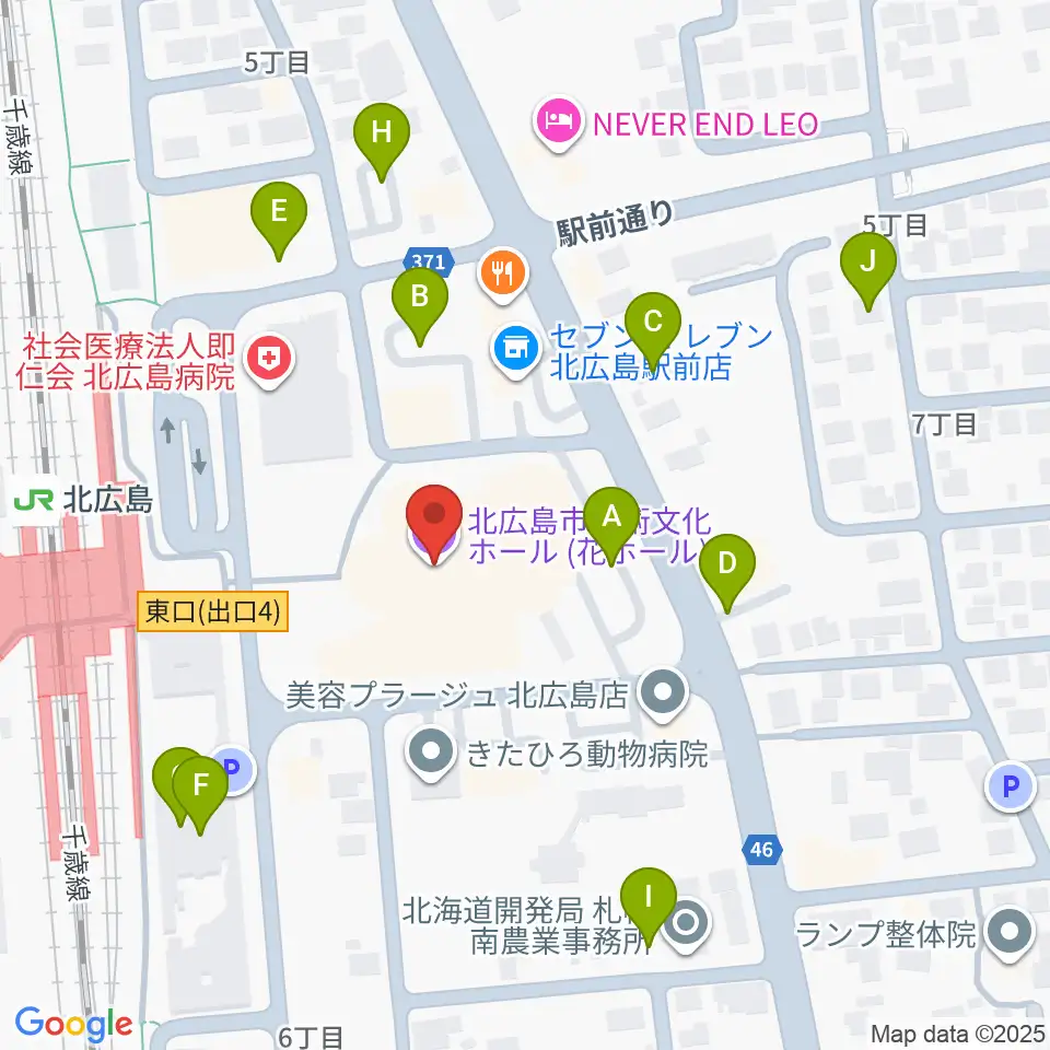 北広島市芸術文化ホール周辺の駐車場・コインパーキング一覧地図