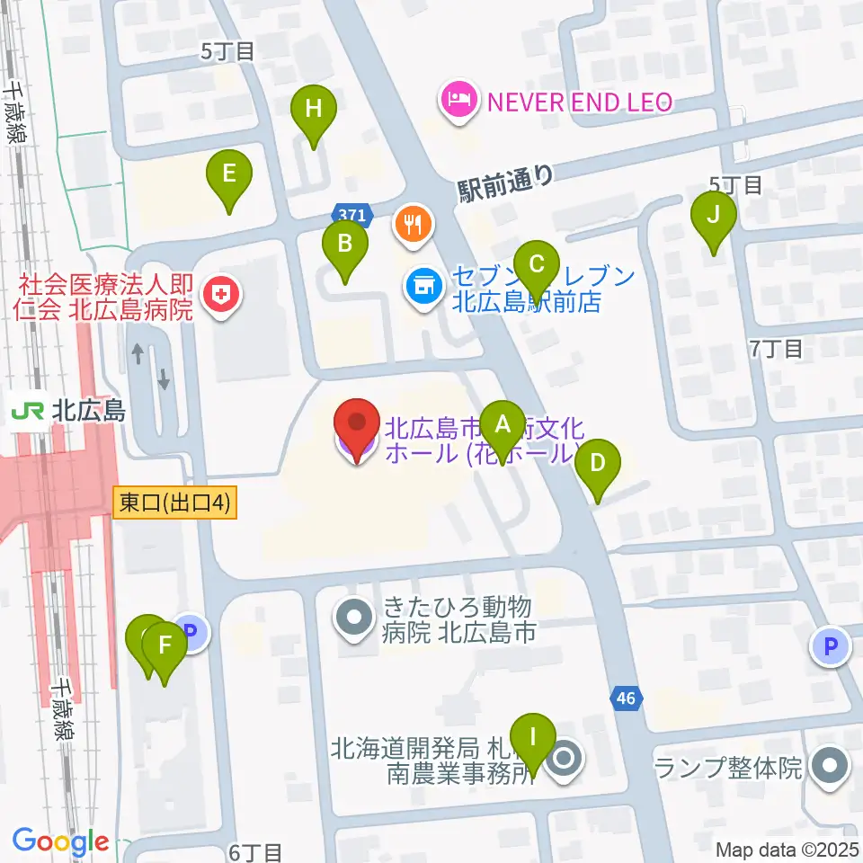 北広島市芸術文化ホール周辺の駐車場・コインパーキング一覧地図