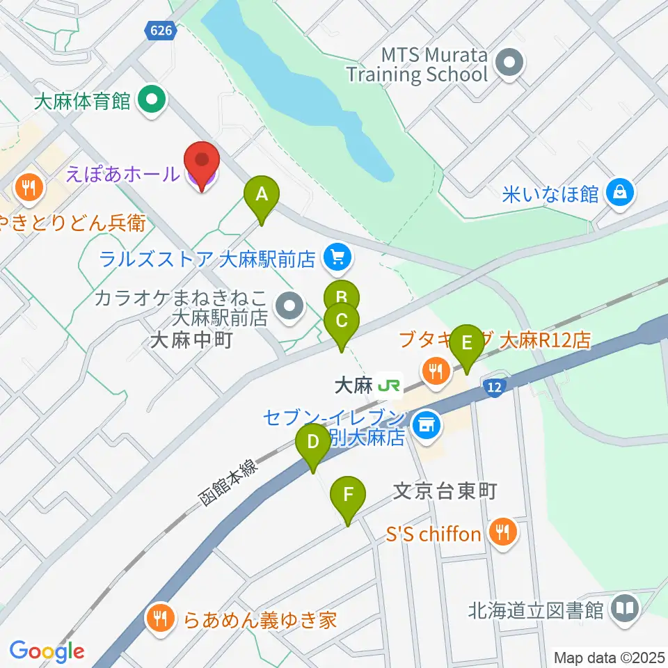 えぽあホール周辺の駐車場・コインパーキング一覧地図