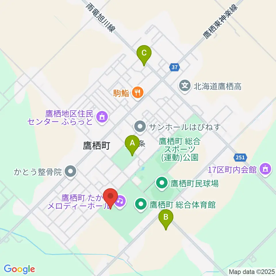 たかすメロディーホール周辺の駐車場・コインパーキング一覧地図