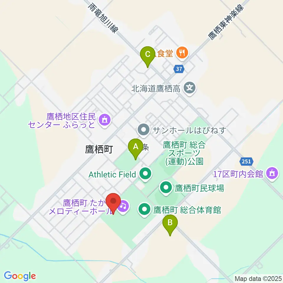 たかすメロディーホール周辺の駐車場・コインパーキング一覧地図