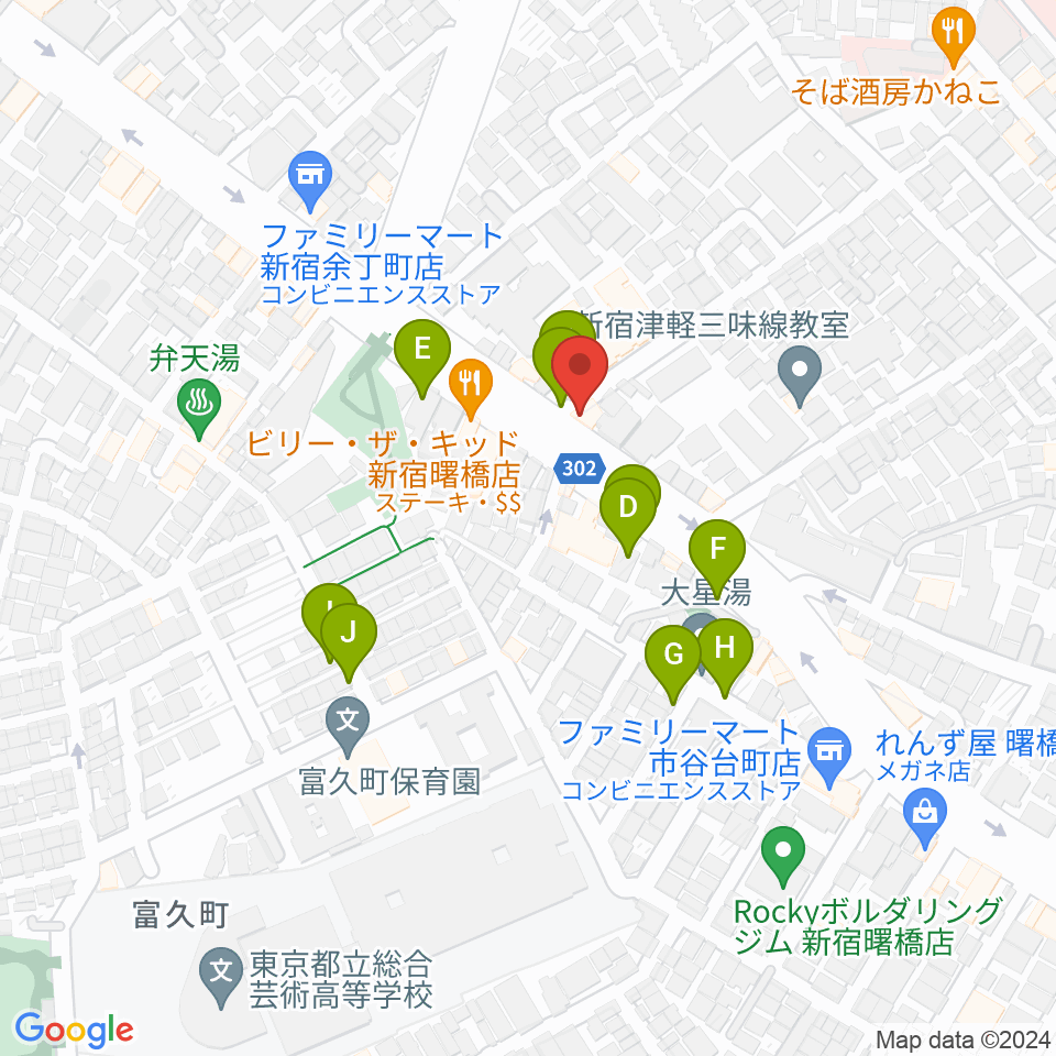 ミュージカルドッグスタジオ周辺の駐車場・コインパーキング一覧地図