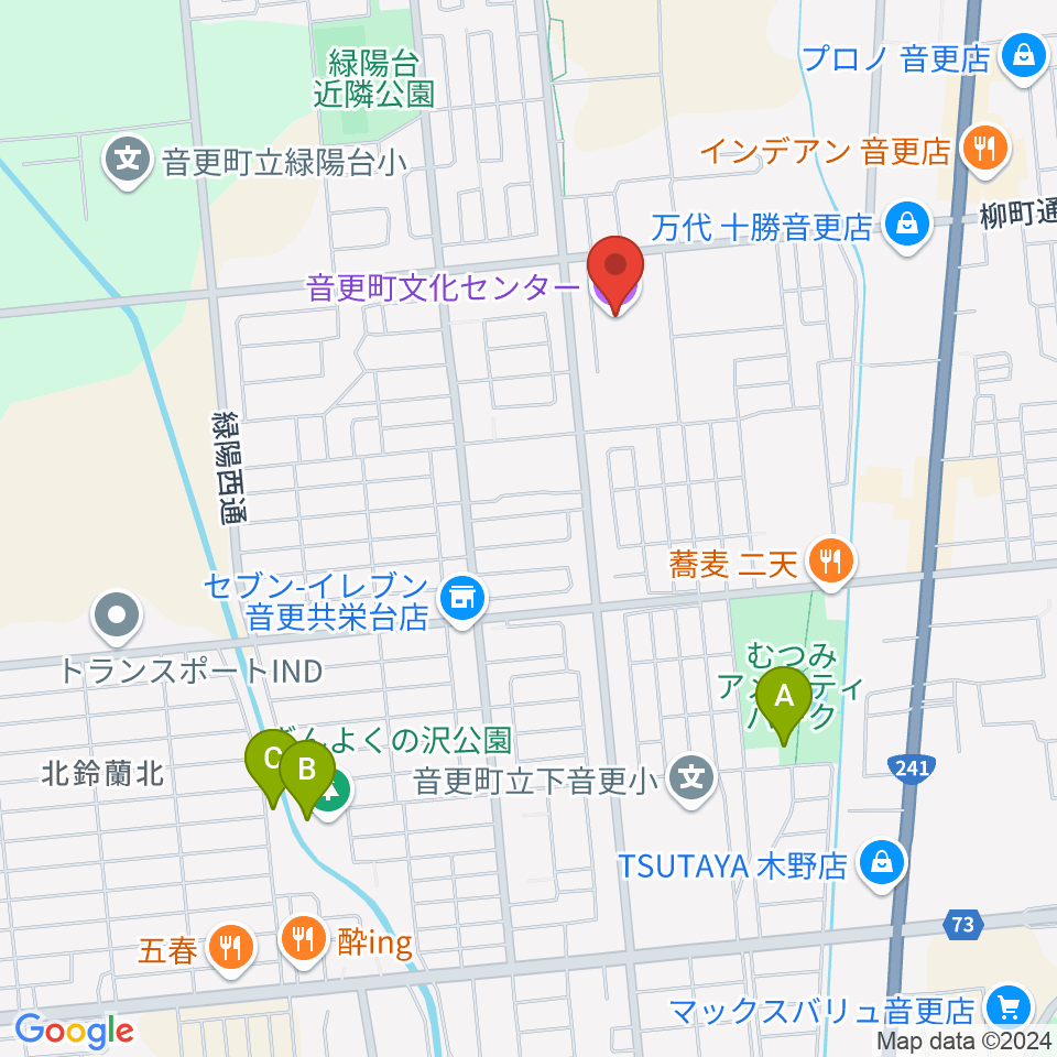 音更町文化センター周辺の駐車場・コインパーキング一覧地図