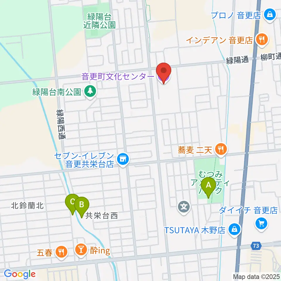 音更町文化センター周辺の駐車場・コインパーキング一覧地図