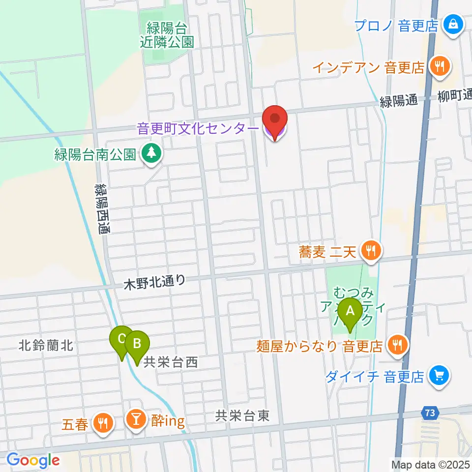 音更町文化センター周辺の駐車場・コインパーキング一覧地図
