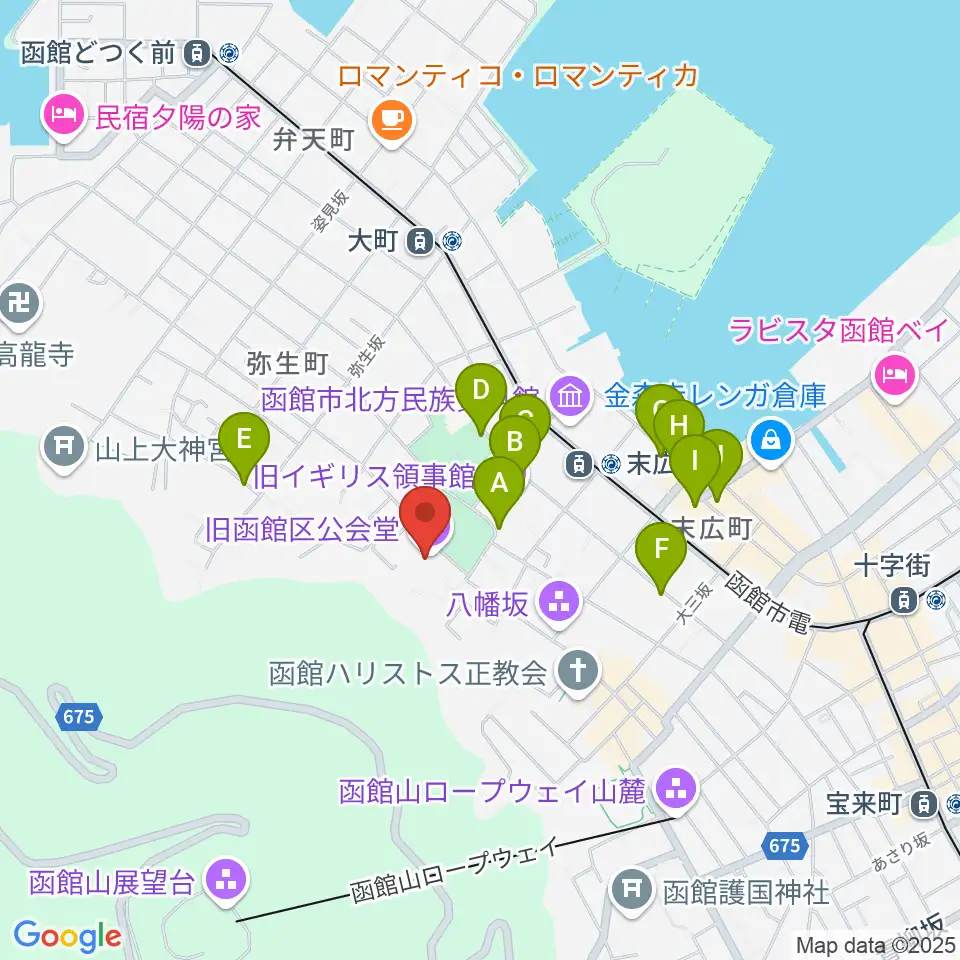 旧函館区公会堂周辺の駐車場・コインパーキング一覧地図