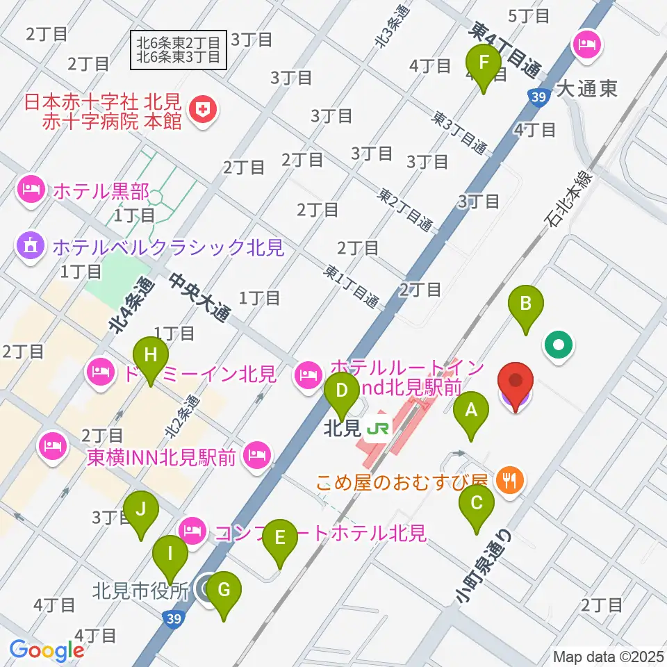 NiCC芸術文化ホール周辺の駐車場・コインパーキング一覧地図
