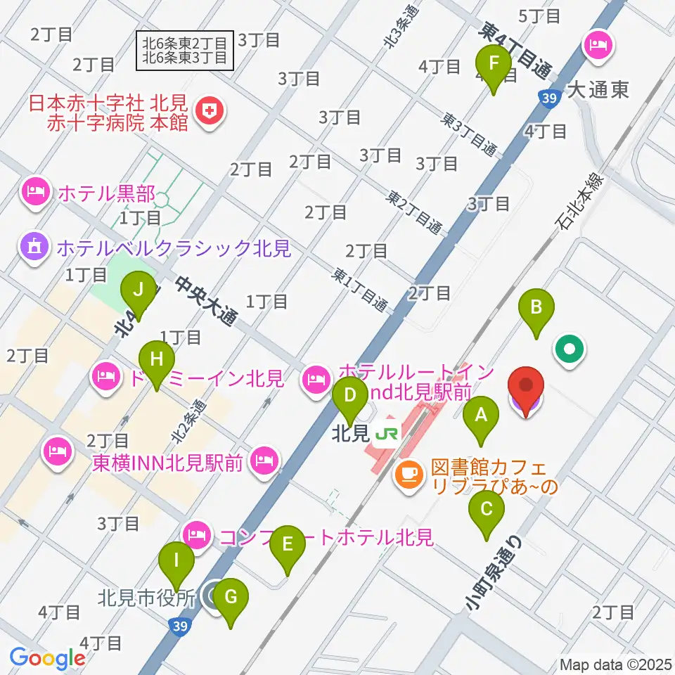 NiCC芸術文化ホール周辺の駐車場・コインパーキング一覧地図