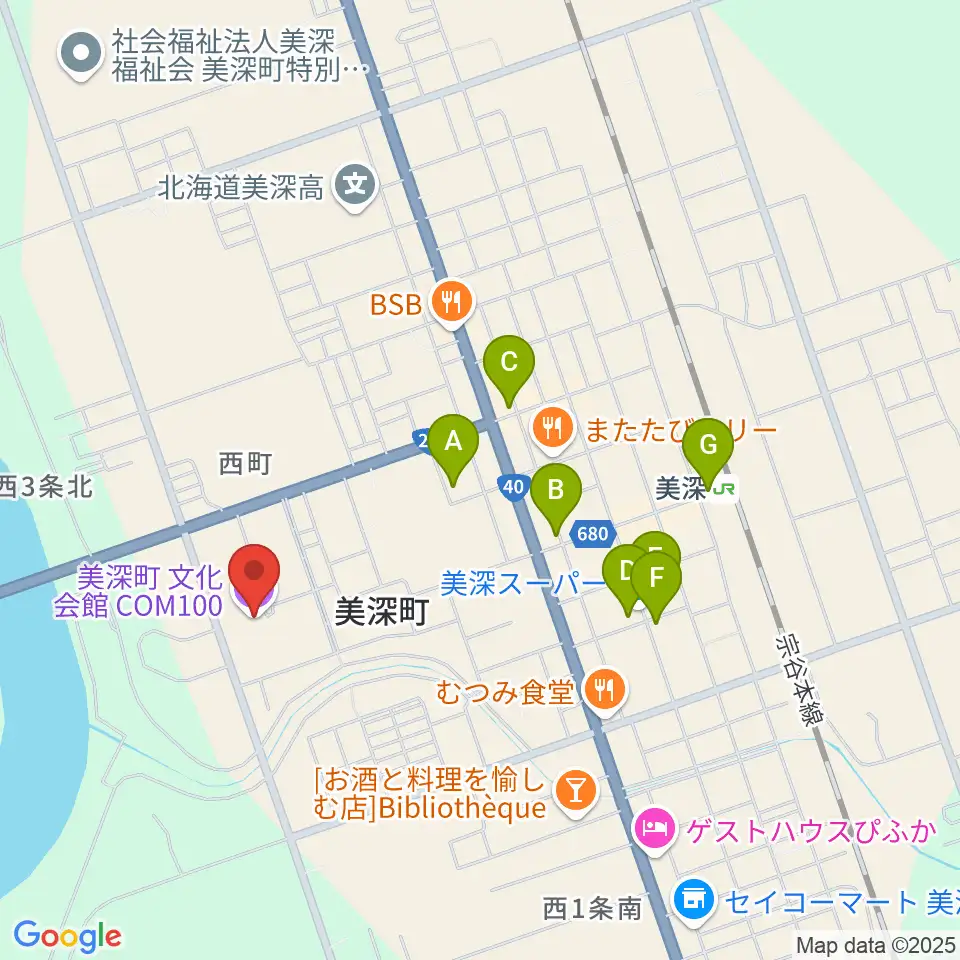 美深町文化会館COM100周辺の駐車場・コインパーキング一覧地図