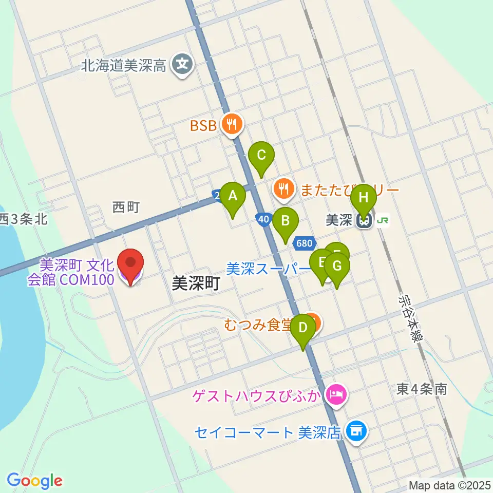 美深町文化会館COM100周辺の駐車場・コインパーキング一覧地図