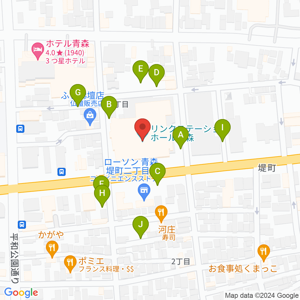 リンクステーションホール青森周辺の駐車場・コインパーキング一覧地図