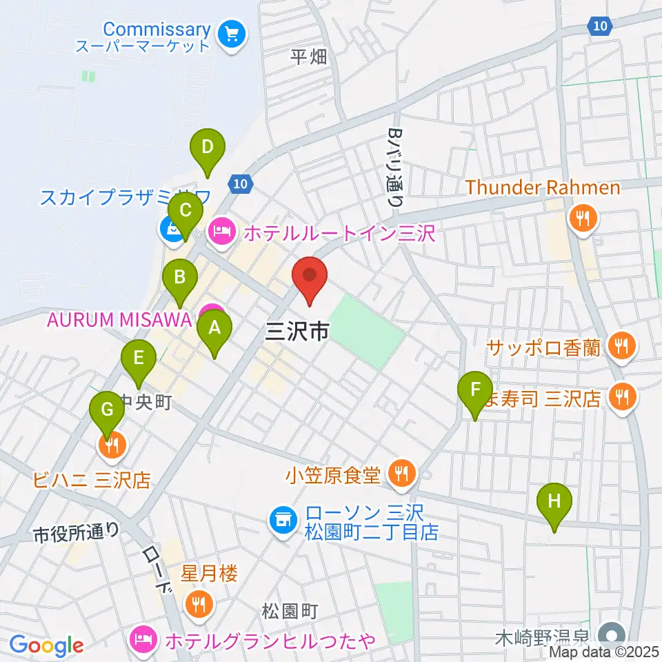 三沢市公会堂周辺の駐車場・コインパーキング一覧地図