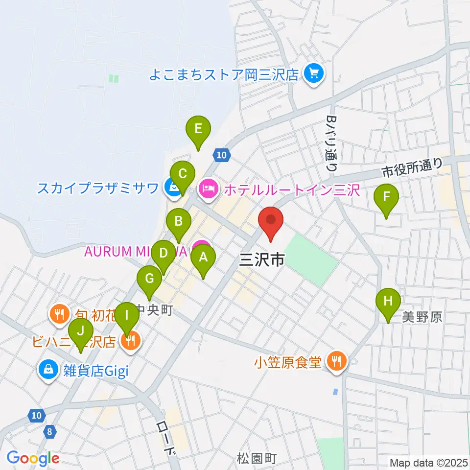 三沢市公会堂周辺の駐車場・コインパーキング一覧地図