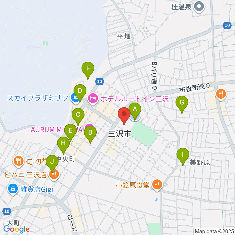 三沢市公会堂周辺の駐車場・コインパーキング一覧地図