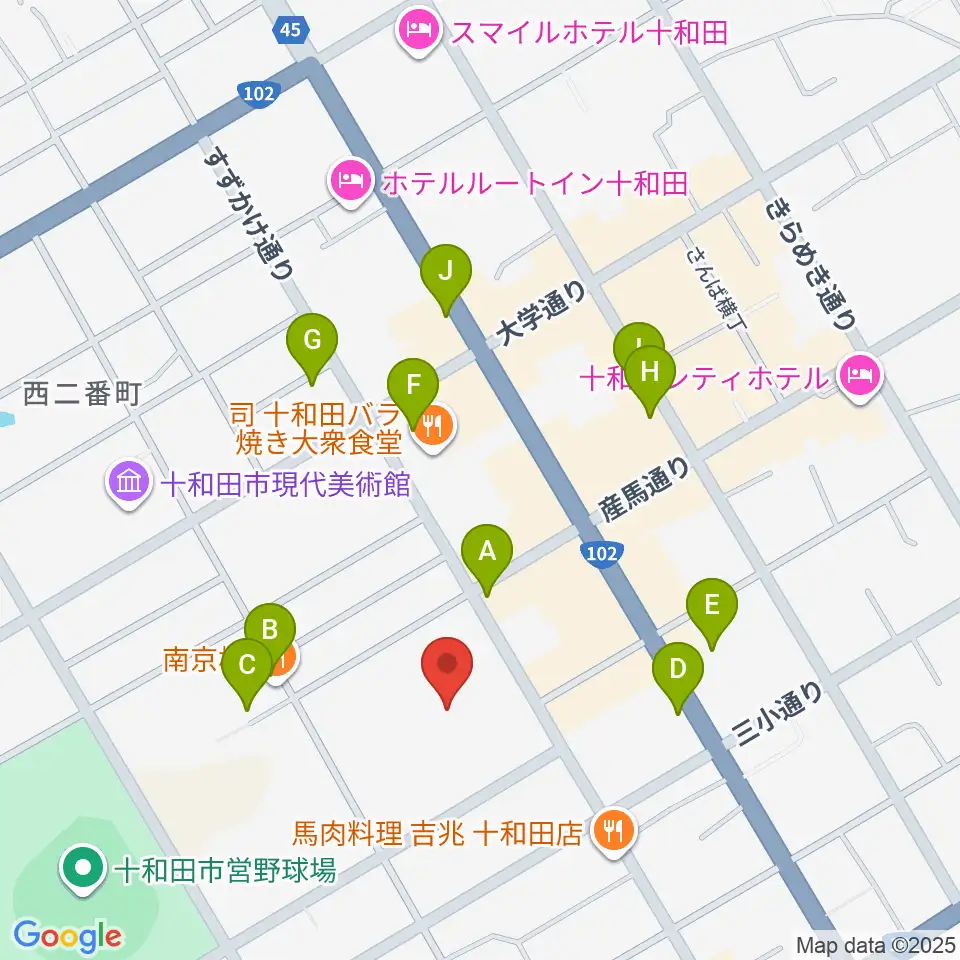 十和田市民文化センター周辺の駐車場・コインパーキング一覧地図
