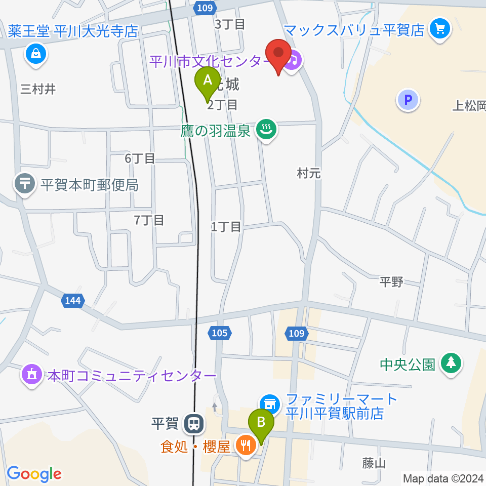 平川市文化センター周辺の駐車場・コインパーキング一覧地図