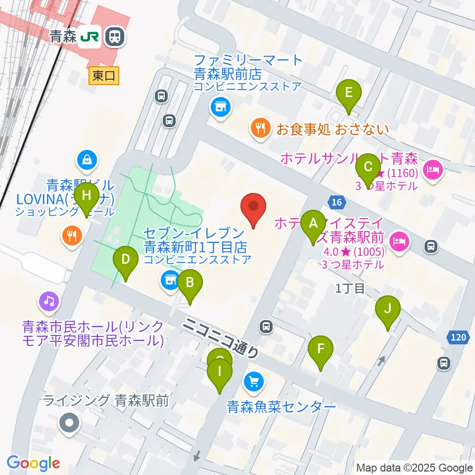 青森市男女共同参画プラザ カダール周辺の駐車場・コインパーキング一覧地図