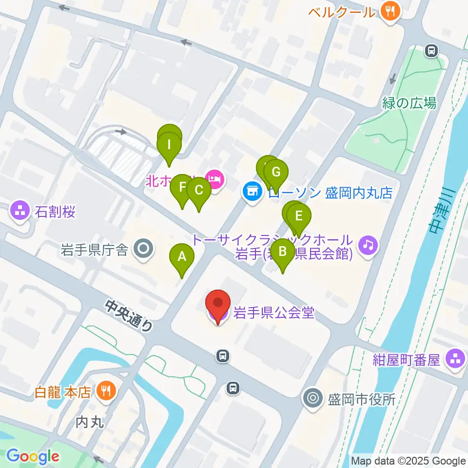 岩手県公会堂周辺の駐車場・コインパーキング一覧地図