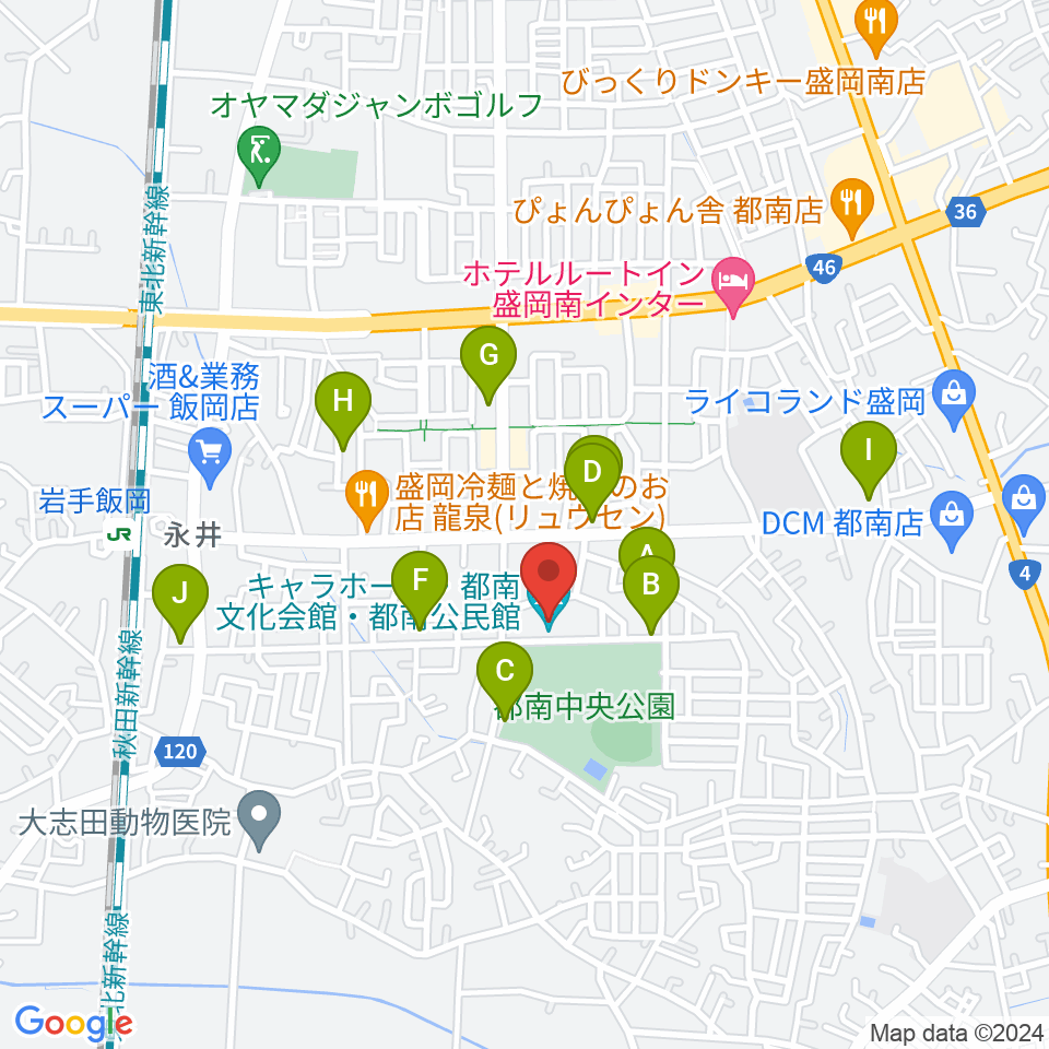 キャラホール周辺の駐車場・コインパーキング一覧地図