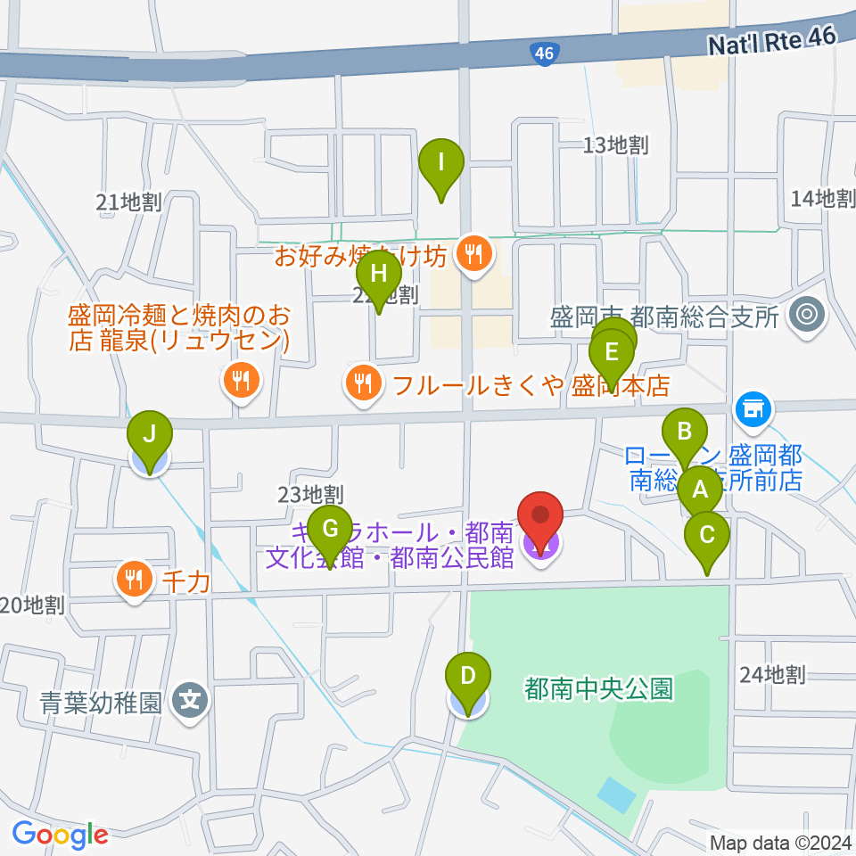 キャラホール周辺の駐車場・コインパーキング一覧地図