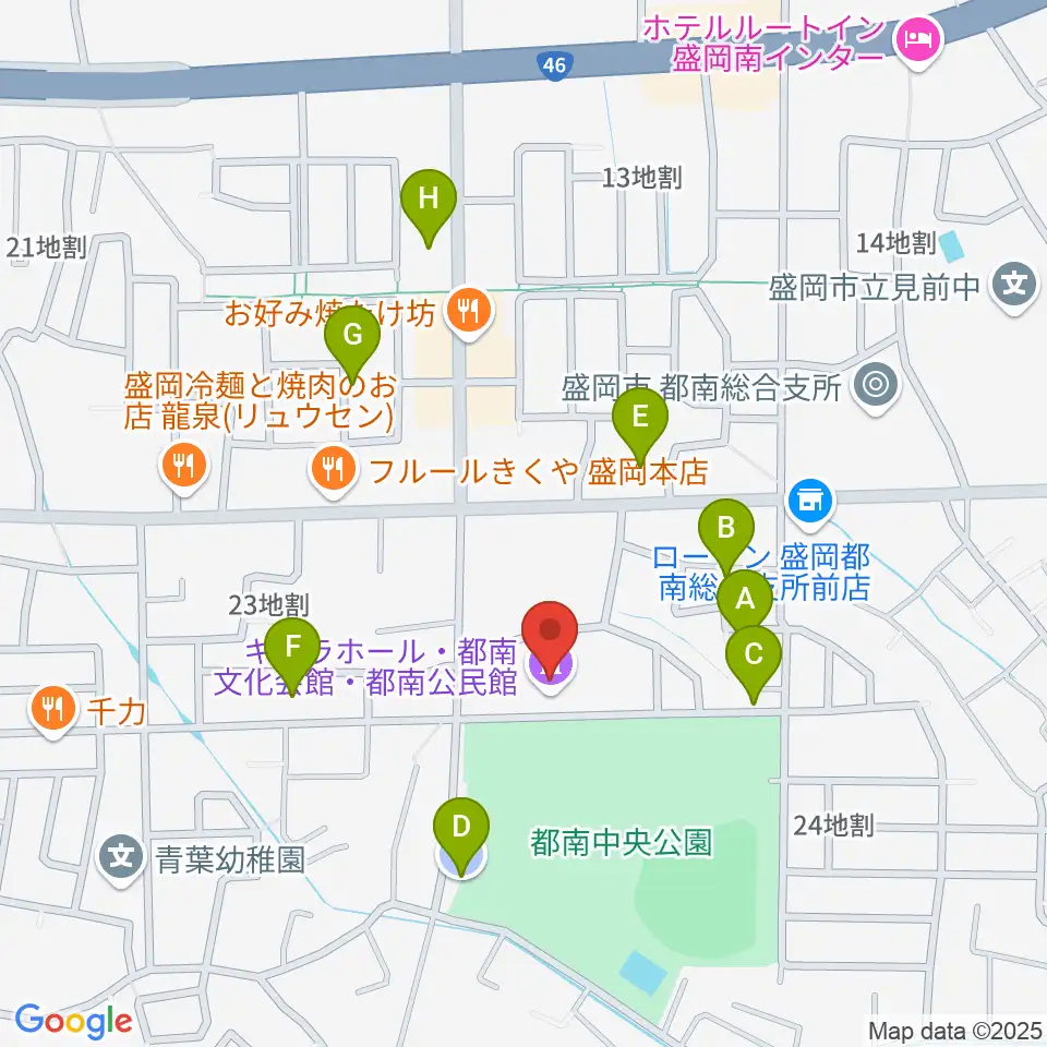 キャラホール周辺の駐車場・コインパーキング一覧地図