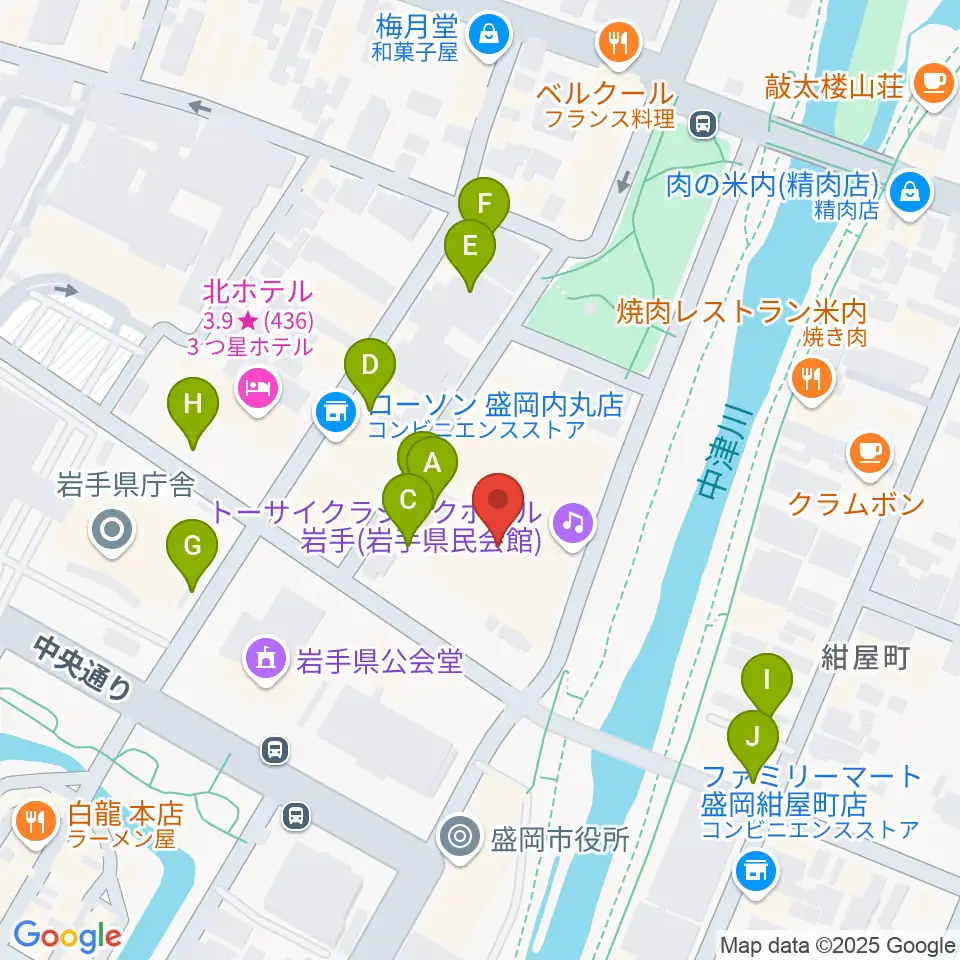 トーサイクラシックホール岩手周辺の駐車場・コインパーキング一覧地図