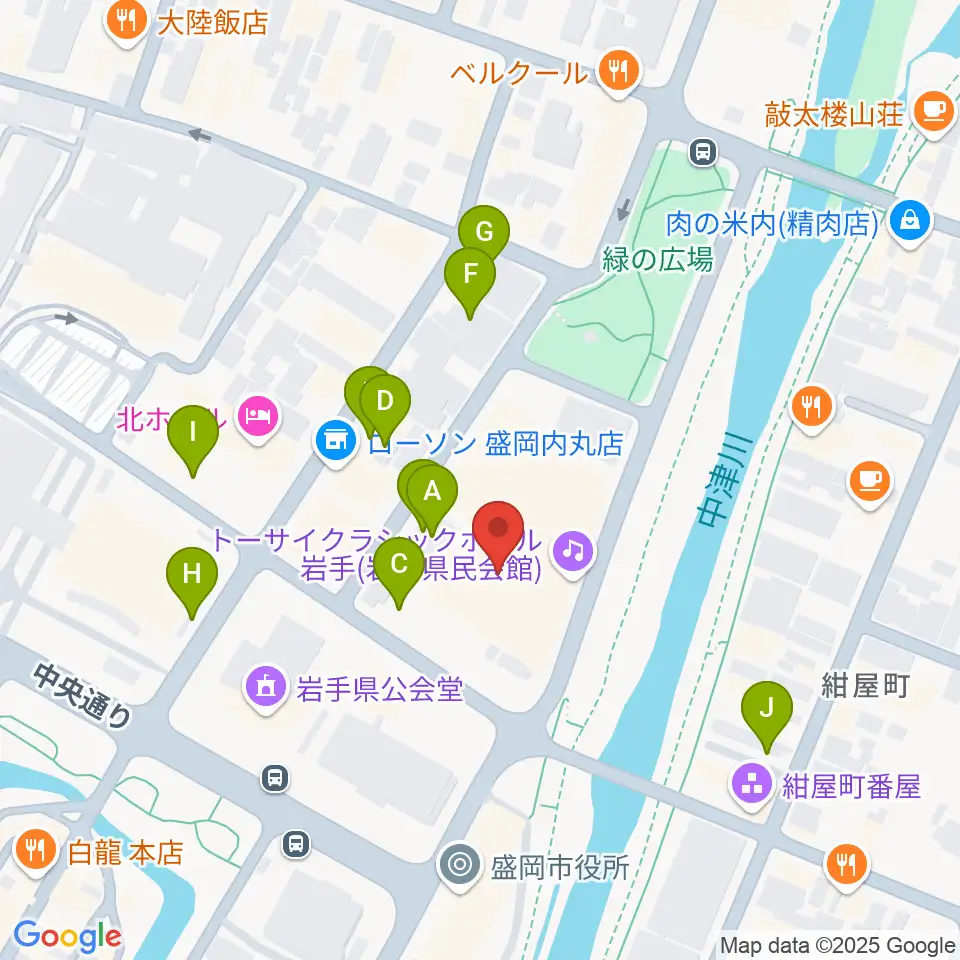 トーサイクラシックホール岩手周辺の駐車場・コインパーキング一覧地図
