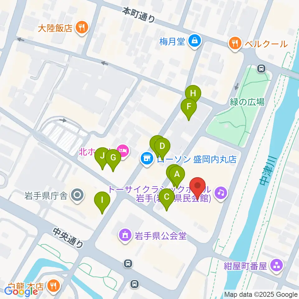 トーサイクラシックホール岩手周辺の駐車場・コインパーキング一覧地図