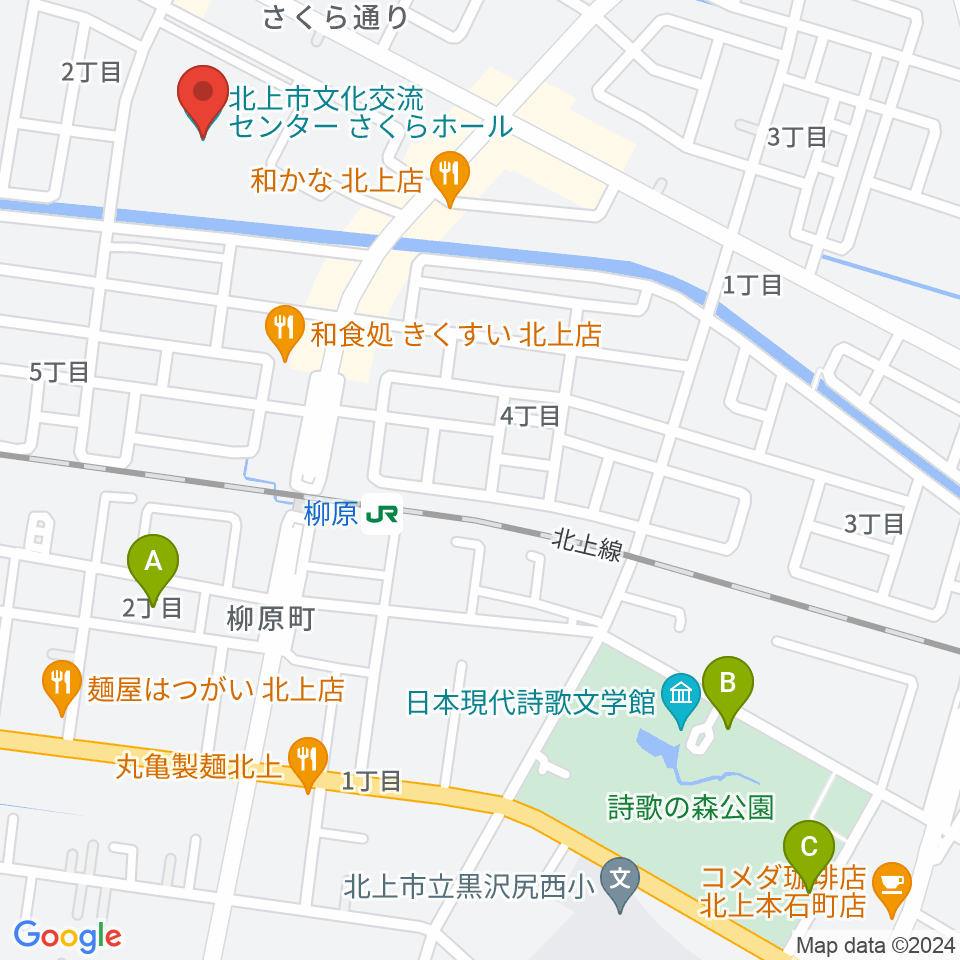 さくらホールfeat.ツガワ周辺の駐車場・コインパーキング一覧地図