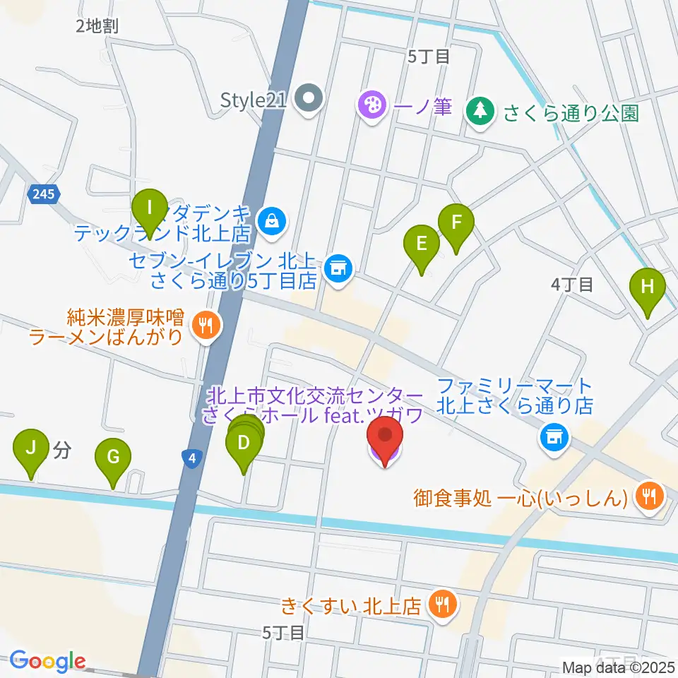 さくらホールfeat.ツガワ周辺の駐車場・コインパーキング一覧地図