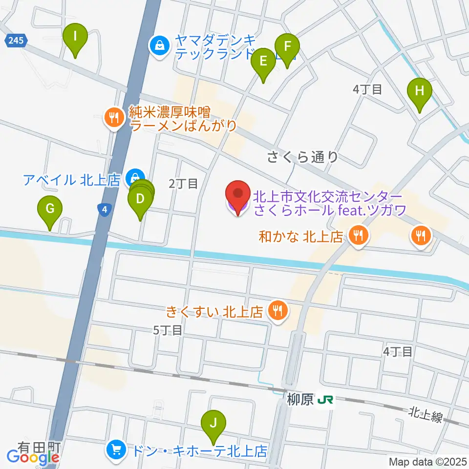 さくらホールfeat.ツガワ周辺の駐車場・コインパーキング一覧地図