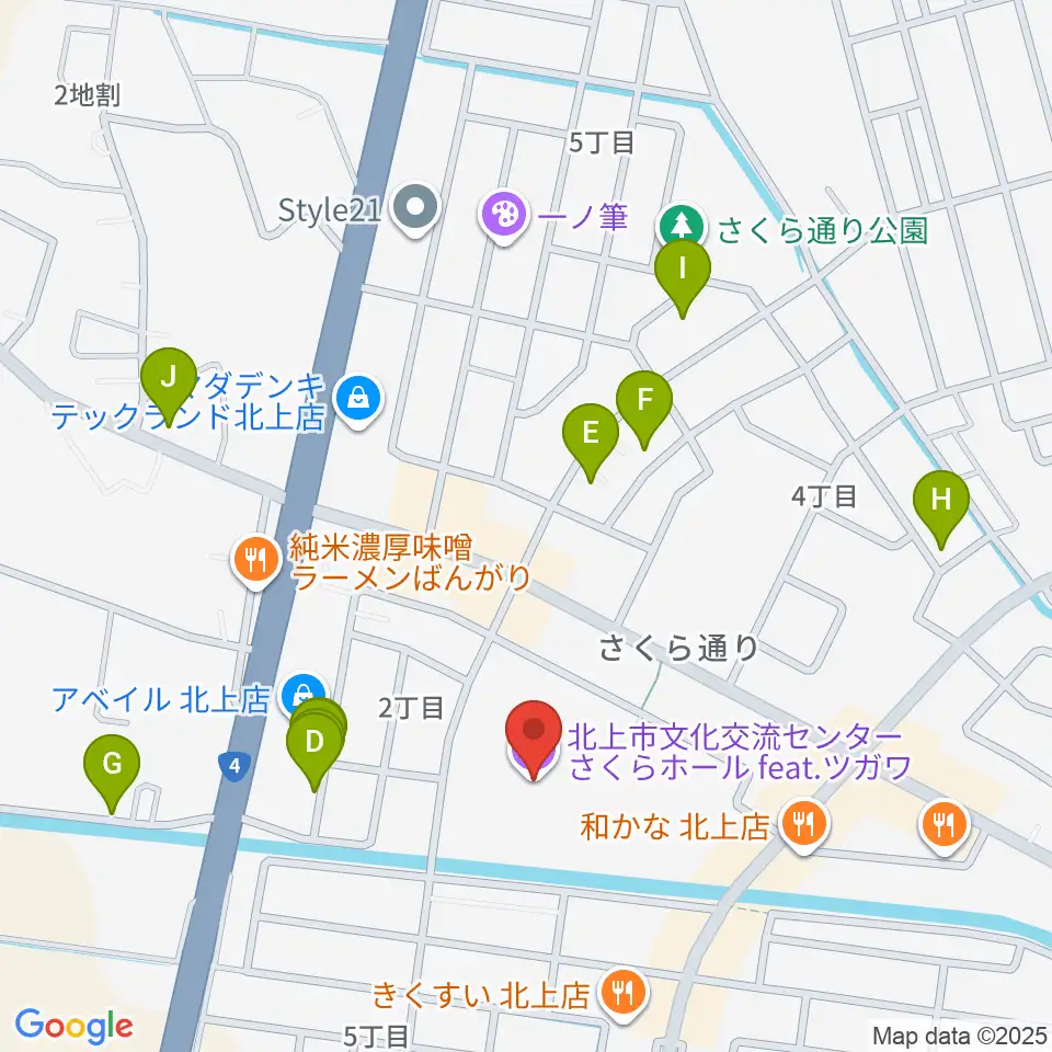 さくらホールfeat.ツガワ周辺の駐車場・コインパーキング一覧地図