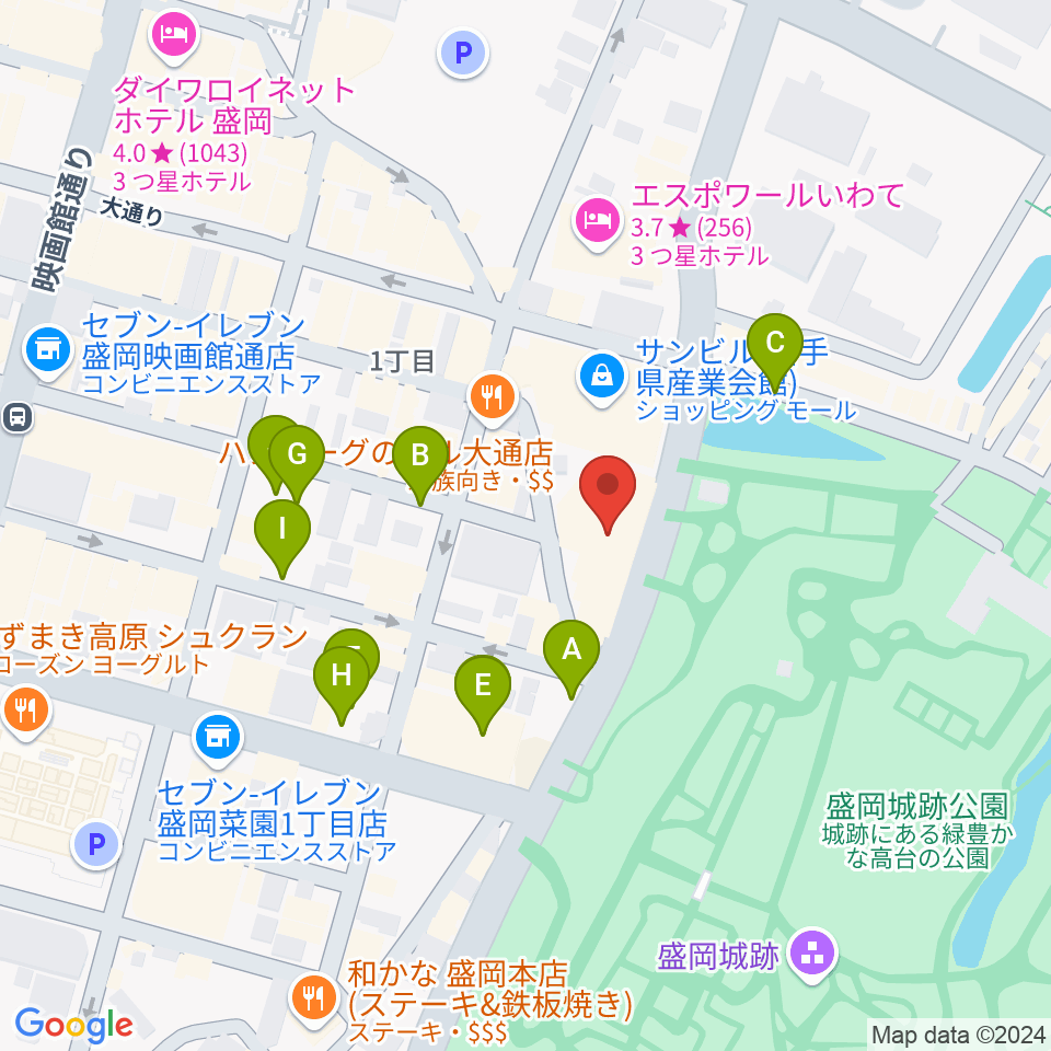 岩手教育会館周辺の駐車場・コインパーキング一覧地図