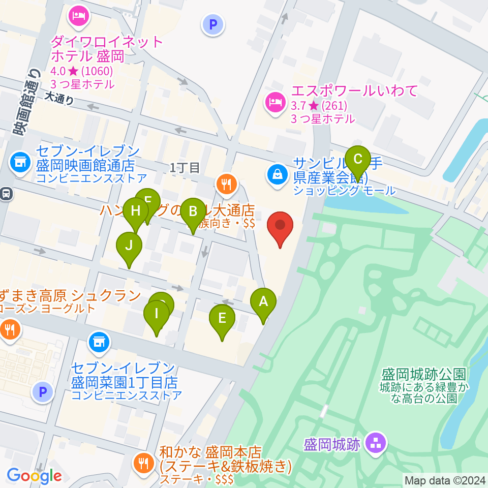 岩手教育会館周辺の駐車場・コインパーキング一覧地図