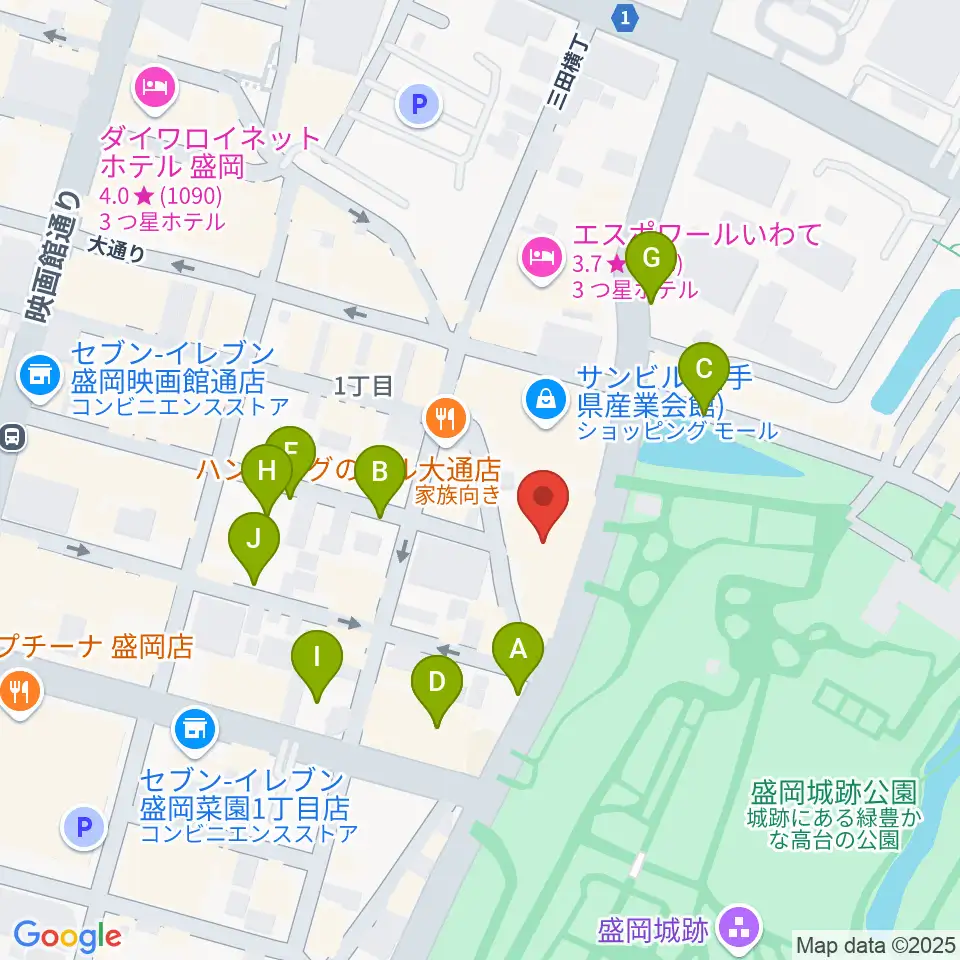 岩手教育会館周辺の駐車場・コインパーキング一覧地図