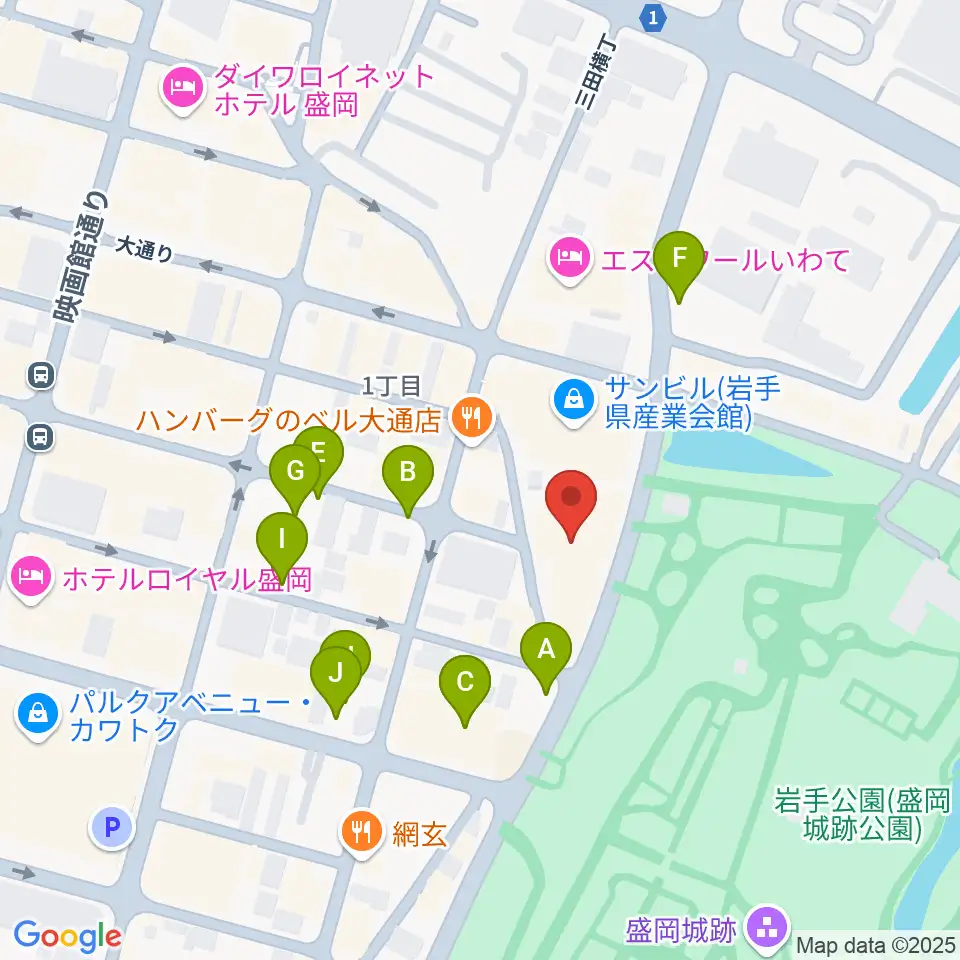 岩手教育会館周辺の駐車場・コインパーキング一覧地図