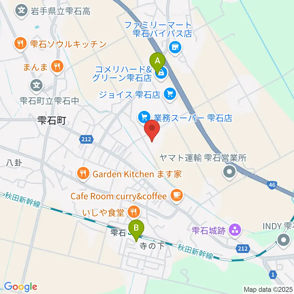 雫石町中央公民館 野菊ホール周辺の駐車場・コインパーキング一覧地図