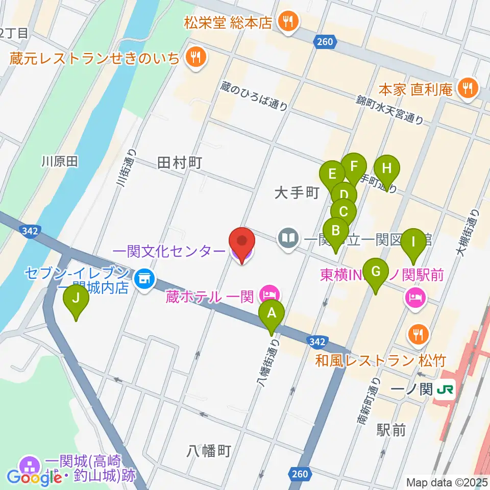 一関文化センター周辺の駐車場・コインパーキング一覧地図