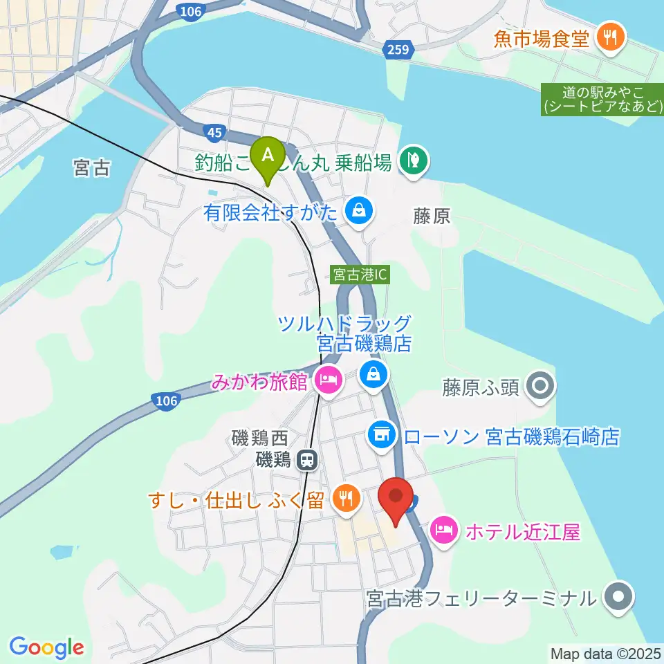宮古市民文化会館周辺の駐車場・コインパーキング一覧地図