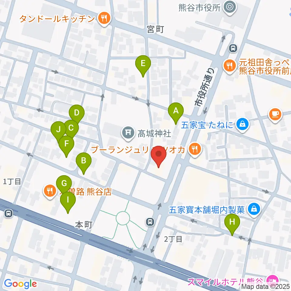 熊谷ジャンゴ周辺の駐車場・コインパーキング一覧地図