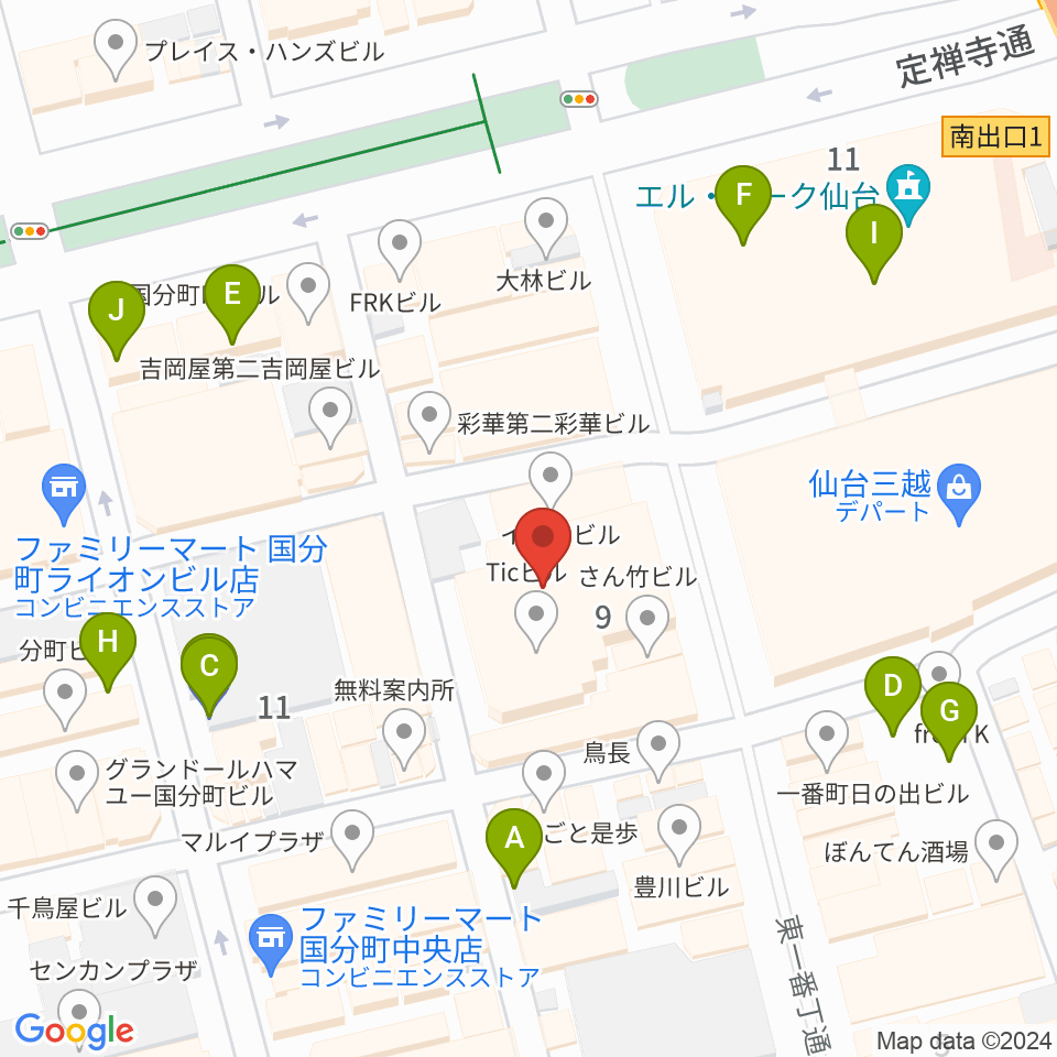 仙台Rensa周辺の駐車場・コインパーキング一覧地図