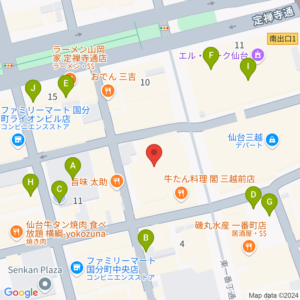 仙台Rensa周辺の駐車場・コインパーキング一覧地図