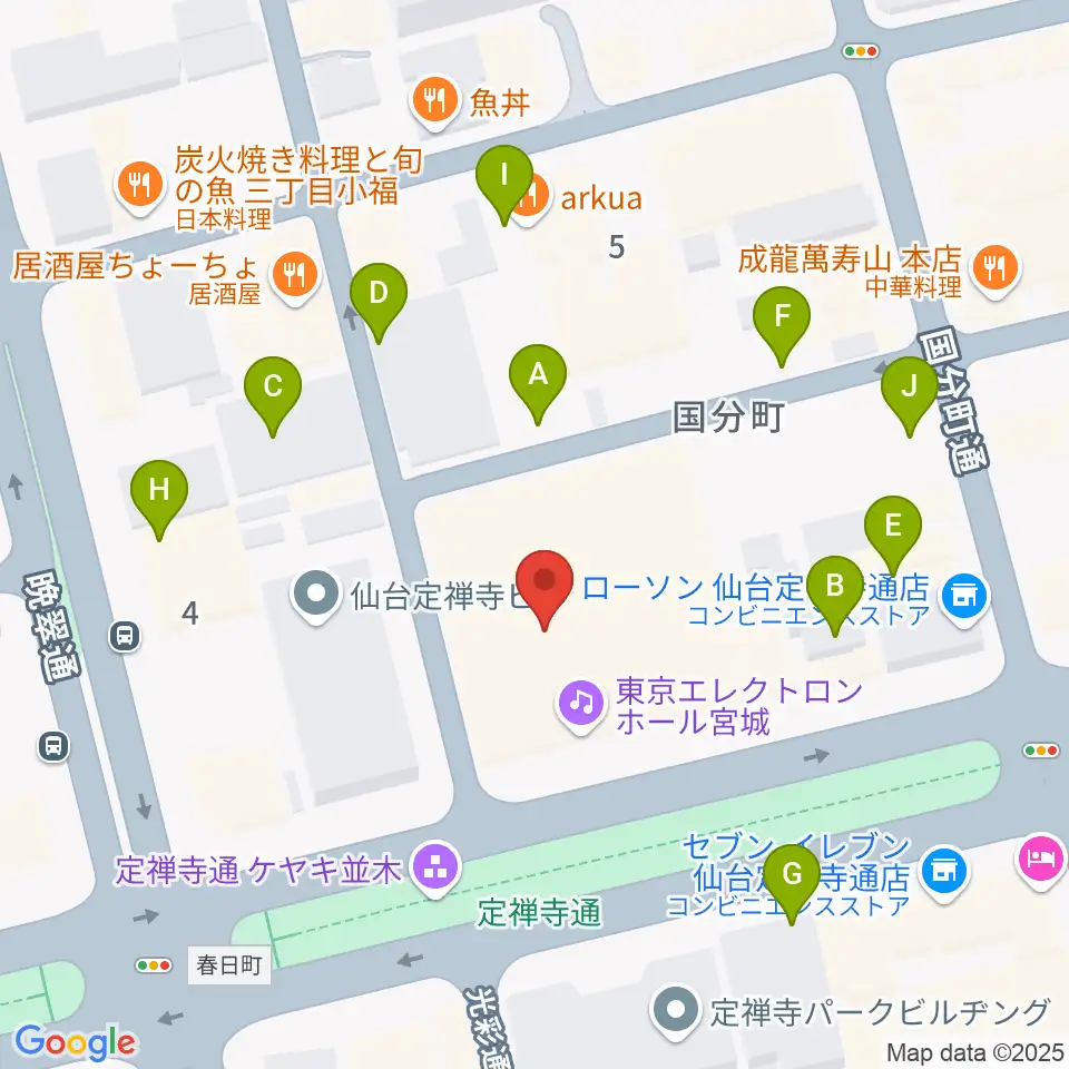 東京エレクトロンホール宮城周辺の駐車場・コインパーキング一覧地図