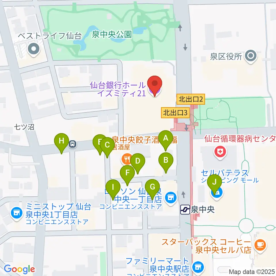 仙台銀行ホール イズミティ21周辺の駐車場・コインパーキング一覧地図