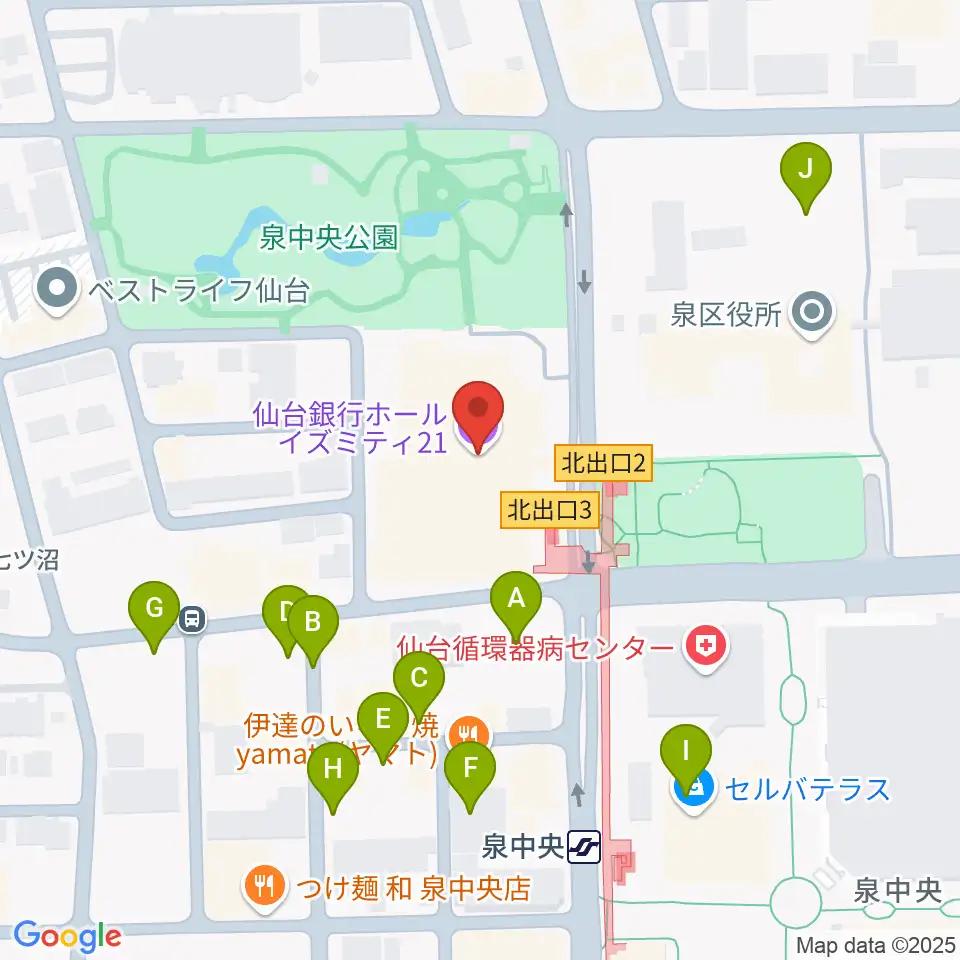 仙台銀行ホール イズミティ21周辺の駐車場・コインパーキング一覧地図