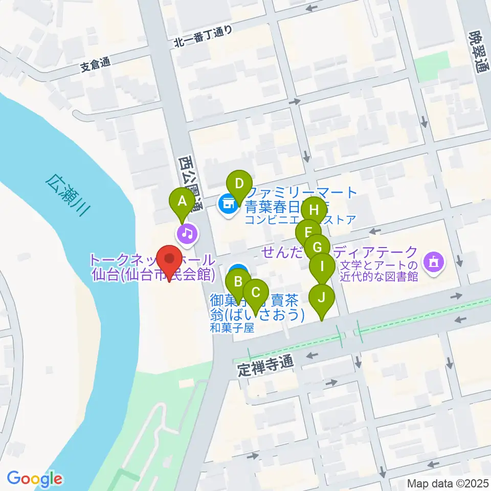 トークネットホール仙台周辺の駐車場・コインパーキング一覧地図