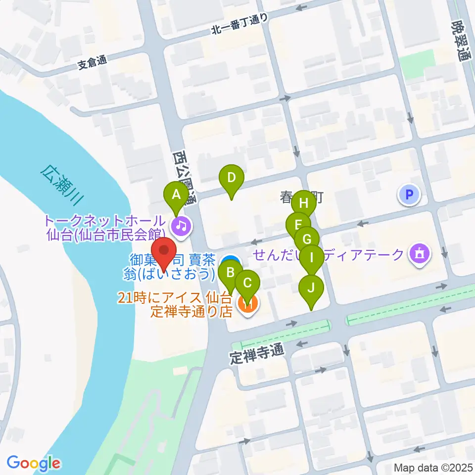 トークネットホール仙台周辺の駐車場・コインパーキング一覧地図