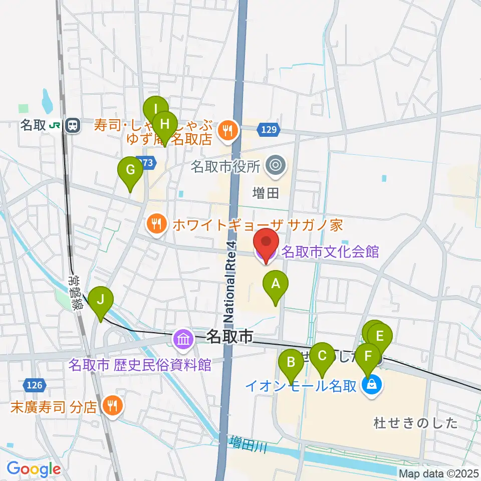 名取市文化会館周辺の駐車場・コインパーキング一覧地図