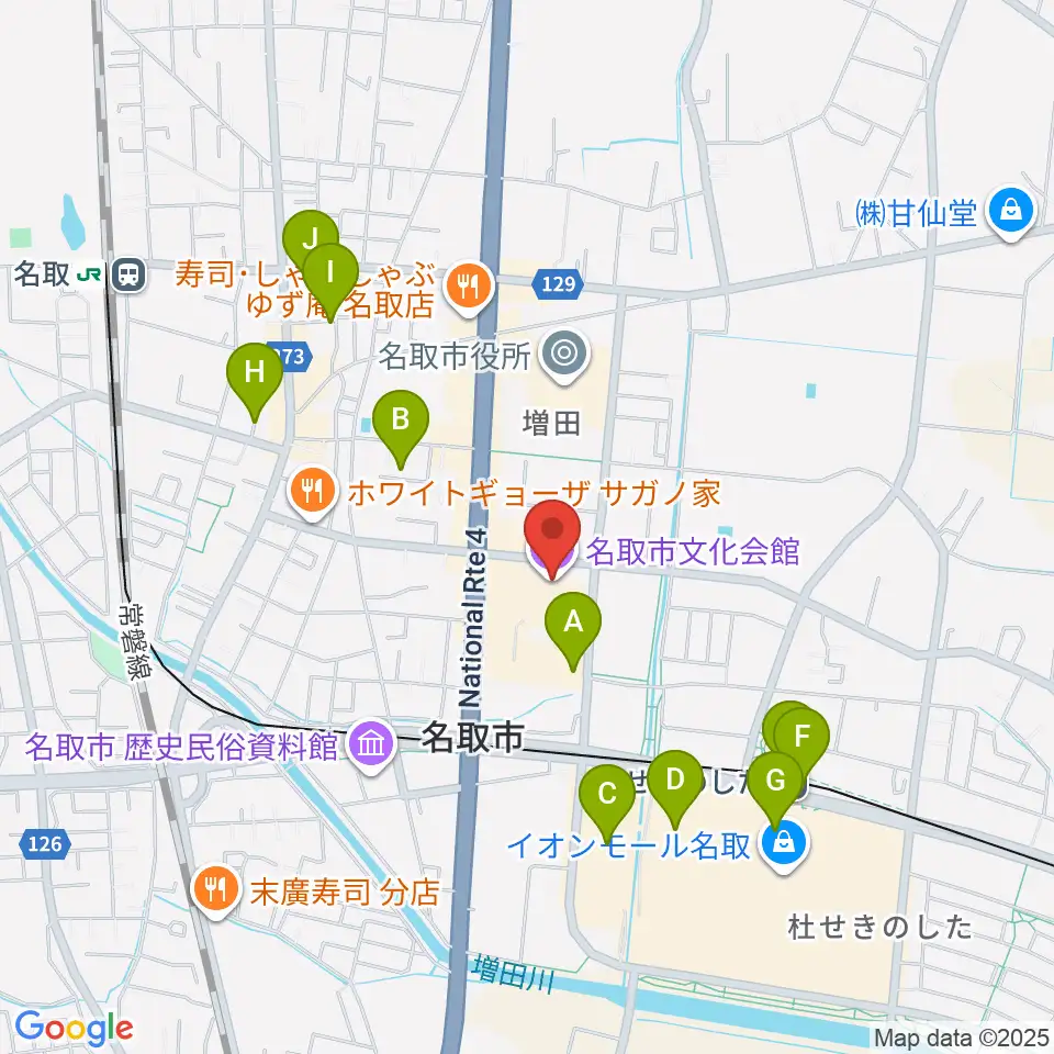 名取市文化会館周辺の駐車場・コインパーキング一覧地図